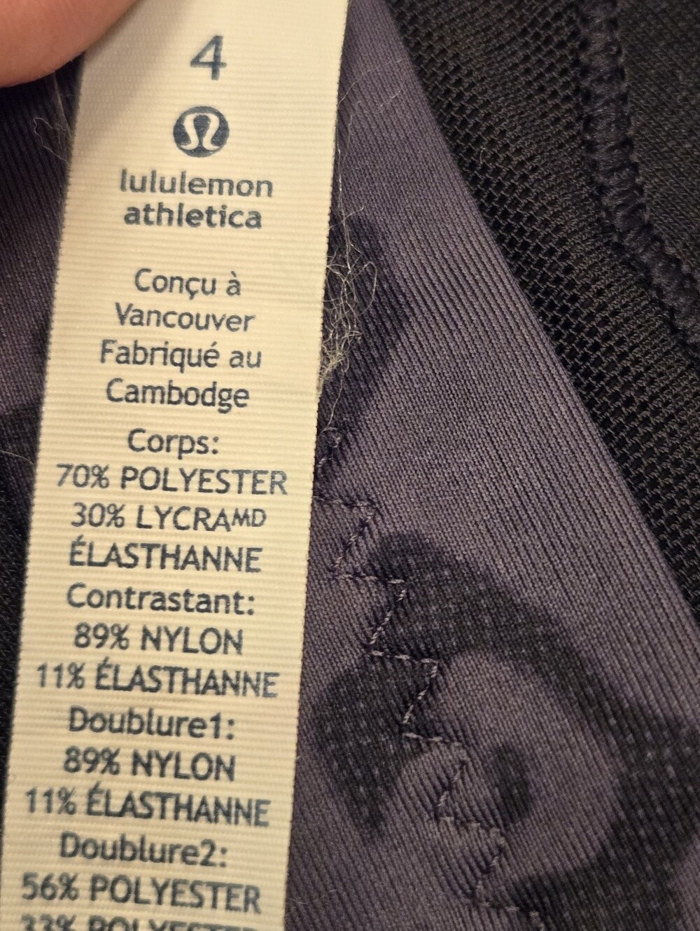Lululemon In A Flash Bra II Animal Swirl Deep Coal Black Size 4 - Picture 8 of 8